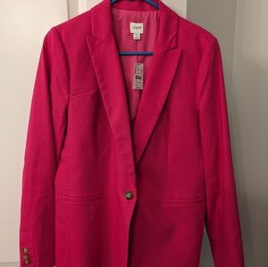 Hot pink J.Crew linen blazer